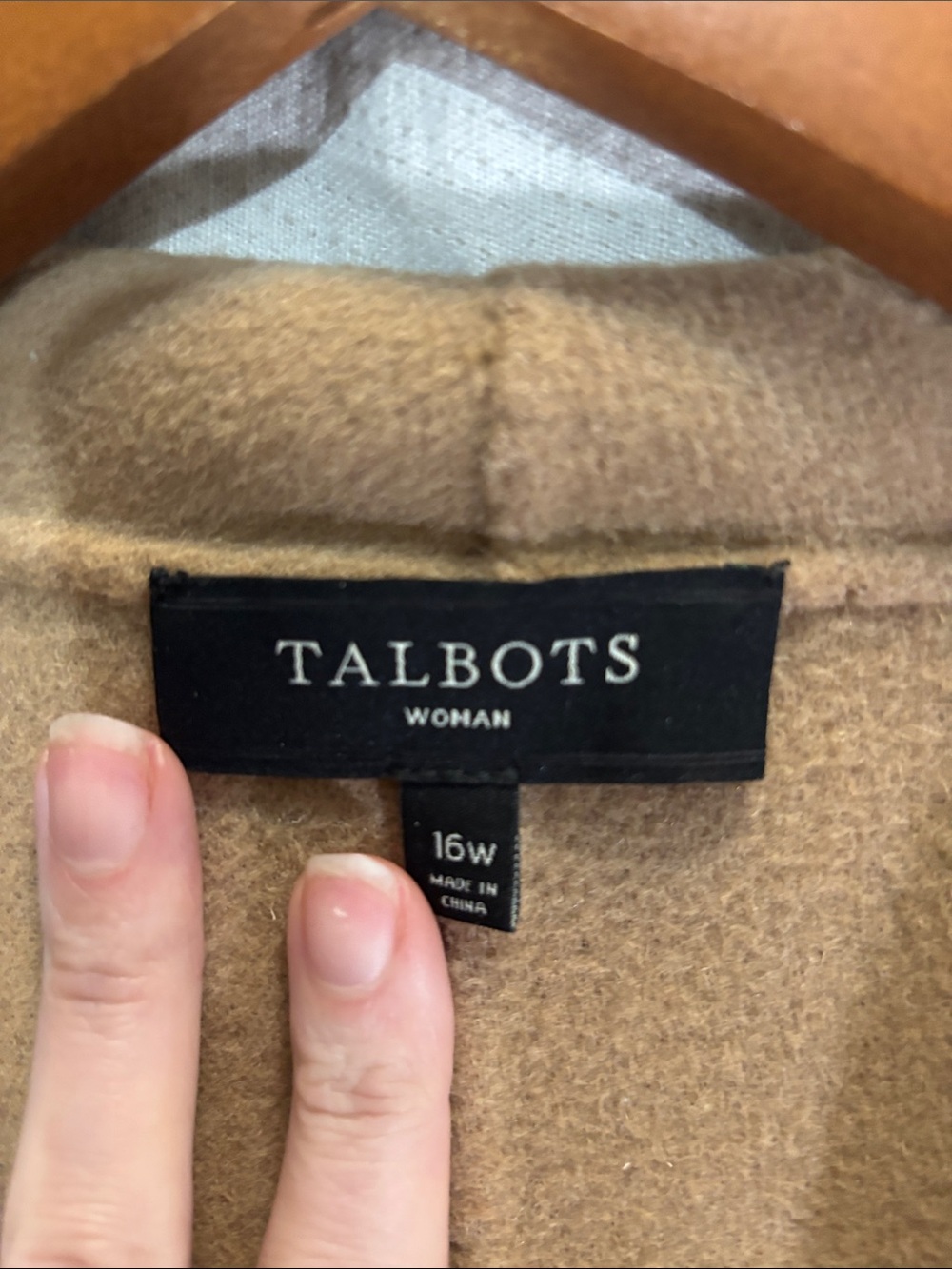 Talbots Camel Wool Blend Single-Button Knit Blazer Jacket Pockets Plus Size 16W - Picture 2 of 9